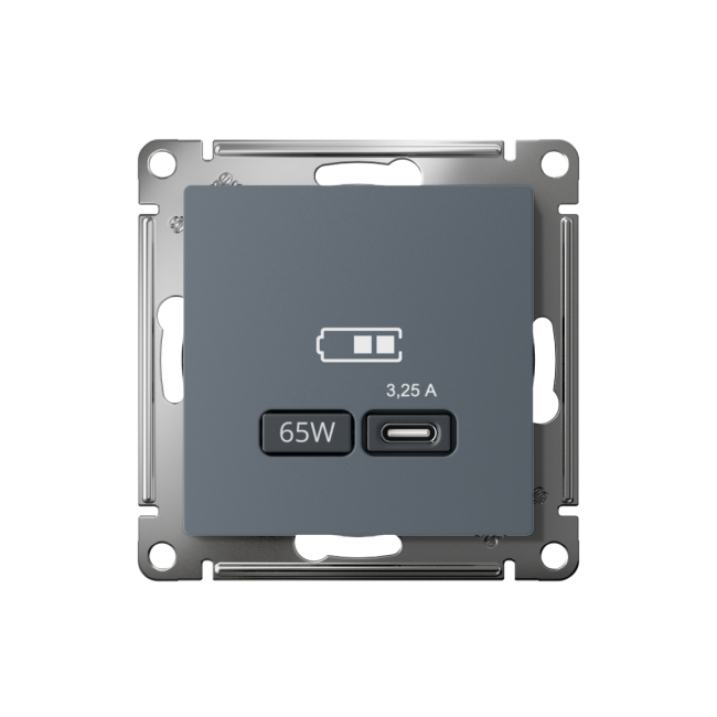 ATN000727 - AtlasDesign USB РОЗЕТКА тип-C 65W высокоскоростная зарядка QC, PD, механизм, ГРИФЕЛЬ