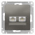 ATLASDESIGN РОЗЕТКА двойная компьютерная RJ45+RJ45, кат.6А, механизм, СТАЛЬ. ATN000988