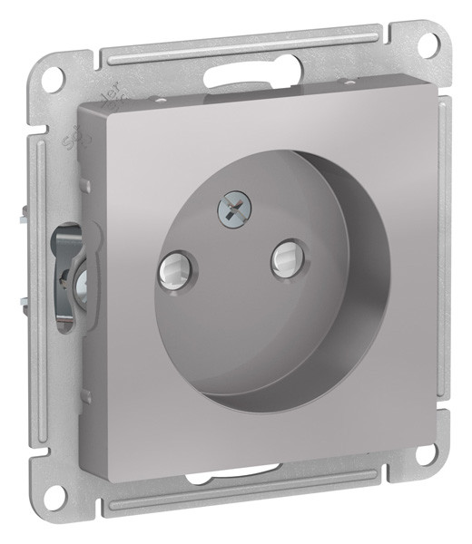ATN000349 - AtlasDesign РОЗЕТКА без заземления со шторками, 16А, механизм, АЛЮМИНИЙ