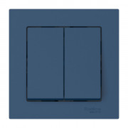 ATLASDESIGN 2-клавишный ВЫКЛЮЧАТЕЛЬ, сх.5, 10АХ, в сборе, быстрозажимные клеммы., АКВАМАРИН, ATN001152S