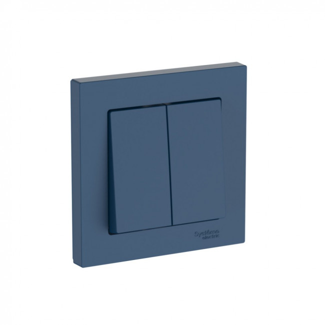 ATLASDESIGN 2-клавишный ВЫКЛЮЧАТЕЛЬ, сх.5, 10АХ, в сборе, быстрозажимные клеммы., АКВАМАРИН, ATN001152S