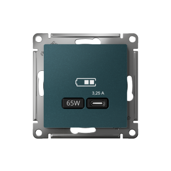 ATN000827 - AtlasDesign USB РОЗЕТКА тип-C 65W высокоскоростная зарядка QC, PD, механизм, ИЗУМРУД