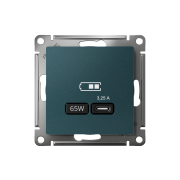 ATN000827 - AtlasDesign USB РОЗЕТКА тип-C 65W высокоскоростная зарядка QC, PD, механизм, ИЗУМРУД