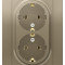 ATN000524 - AtlasDesign РОЗЕТКА двойная с заземлением, 16А, в сборе, ШАМПАНЬ