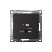 ATN001027 - AtlasDesign USB РОЗЕТКА тип-C 65W высокоскоростная зарядка QC, PD, механизм, КАРБОН