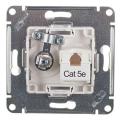 ATN000189 - AtlasDesign РОЗЕТКА двойная ТВ + компьютерная RJ45, категория  5Е, БЕЛЫЙ
