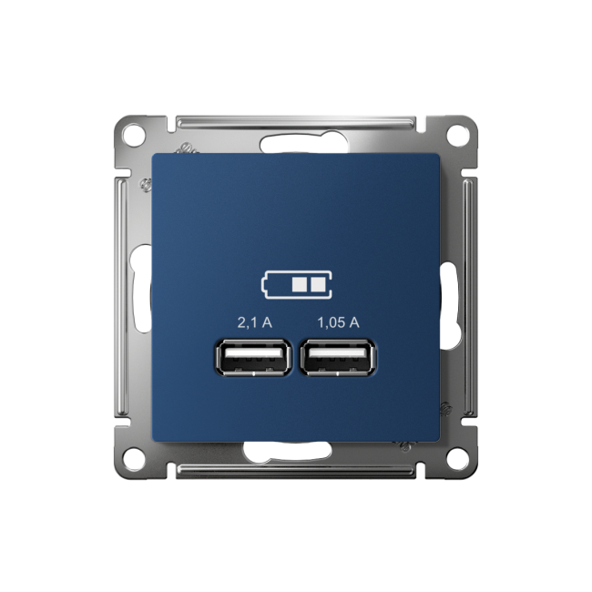 ATN001133 - AtlasDesign USB РОЗЕТКА A+A, 5В/2,1 А, 2х5В/1,05 А, механизм, АКВАМАРИН