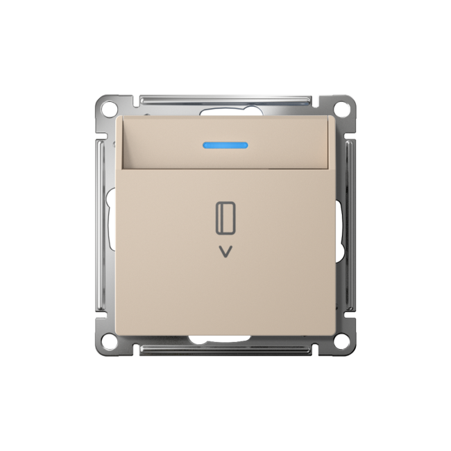 ATLASDESIGN ВЫКЛЮЧАТЕЛЬ карточный с подсветкой, 10А, без задержки отключения, механизм, ПЕСОЧНЫЙ, ATN001214