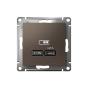 ATN000627 - AtlasDesign USB РОЗЕТКА тип-C 65W высокоскоростная зарядка QC, PD, механизм, МОККО