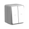 ATN543019 - AtlasDesign PROFI IP54 2-клавишный ВЫКЛЮЧАТЕЛЬ ДЛЯ ЖАЛЮЗИ, 2хсх.4, СЕРЫЙ