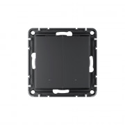 SBDV-00199 - ATLASDESIGN SMART 2-клавишный ВЫКЛЮЧАТЕЛЬ с подсветкой, Zigbee, сх.5, L+N, 10А, механизм, КАРБОН, ATN001053Z