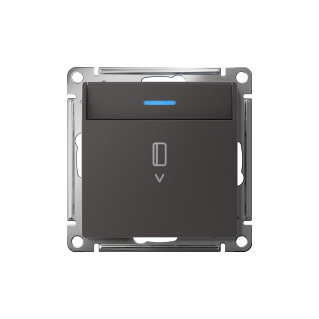 ATLASDESIGN ВЫКЛЮЧАТЕЛЬ карточный с подсветкой, 10А, без задержки отключения, механизм, БАЗАЛЬТ, ATN001414