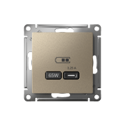 ATN000527 - AtlasDesign USB РОЗЕТКА тип-C 65W высокоскоростная зарядка QC, PD, механизм, ШАМПАНЬ