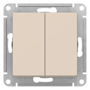 ATN000217 - AtlasDesign Нажимная 2-клавишная кнопка,  сх. 2, 10АХ, механизм, БЕЖЕВЫЙ