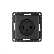 SBDV-00202 - ATLASDESIGN SMART Умная встраиваемая розетка с заземлением со шторками, Zigbee, 16А, КАРБОН, ATN001045Z