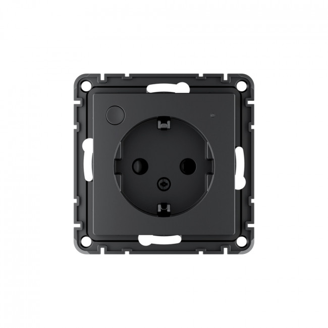 SBDV-00202 - ATLASDESIGN SMART Умная встраиваемая розетка с заземлением со шторками, Zigbee, 16А, КАРБОН, ATN001045Z