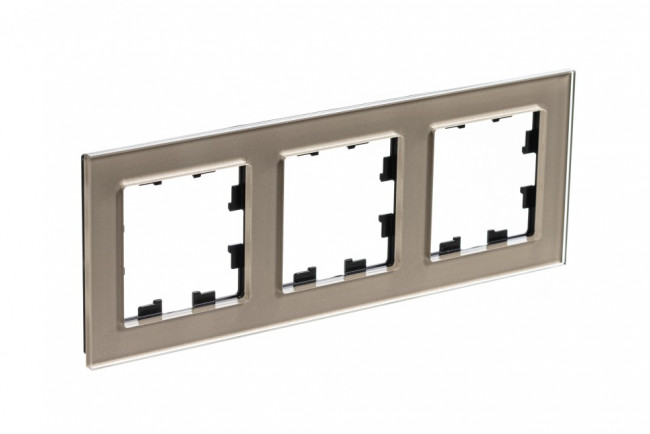 ATN320503 - AtlasDesign Nature Рамка на 3 поста, стекло шампань