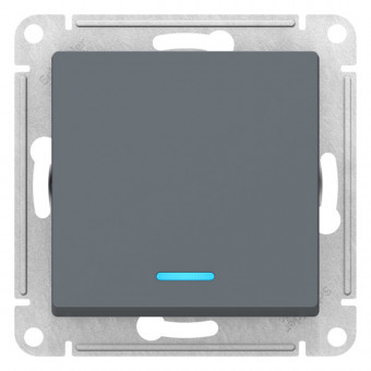 ATN000763 - AtlasDesign 1-клавишный ПЕРЕКЛЮЧАТЕЛЬ с подсветкой, схема 6а, 10АХ, механизм, ГРИФЕЛЬ