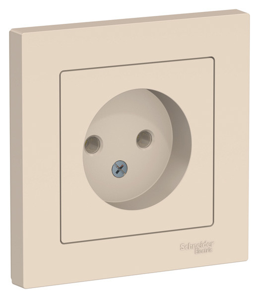 ATN000240 - AtlasDesign РОЗЕТКА без заземления, 16А, в сборе, БЕЖЕВЫЙ