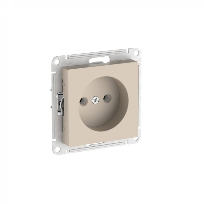 ATLASDESIGN РОЗЕТКА без заземления без шторок, 16А, мех., быстрозажимные клеммы., ПЕСОЧНЫЙ, ATN001241S