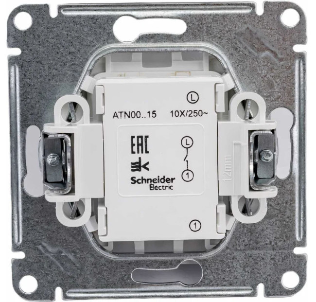 ATN001115 - AtlasDesign Нажимная кнопка, сх.1, 10АХ, механизм, АКВАМАРИН