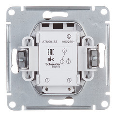 ATN001063 - AtlasDesign 1-клавишный ПЕРЕКЛЮЧАТЕЛЬ с подсветкой, схема 6а, 10АХ, механизм, КАРБОН