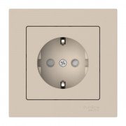 ATLASDESIGN РОЗЕТКА с заземлением со шторками, 16А, в сборе, быстрозажимные клеммы., ПЕСОЧНЫЙ, ATN001244S