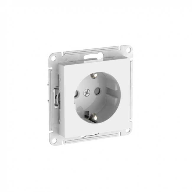 ATLASDESIGN РОЗЕТКА с заземлением со шторками, 16А, мех., быстрозажимные клеммы., БЕЛЫЙ, ATN000145S