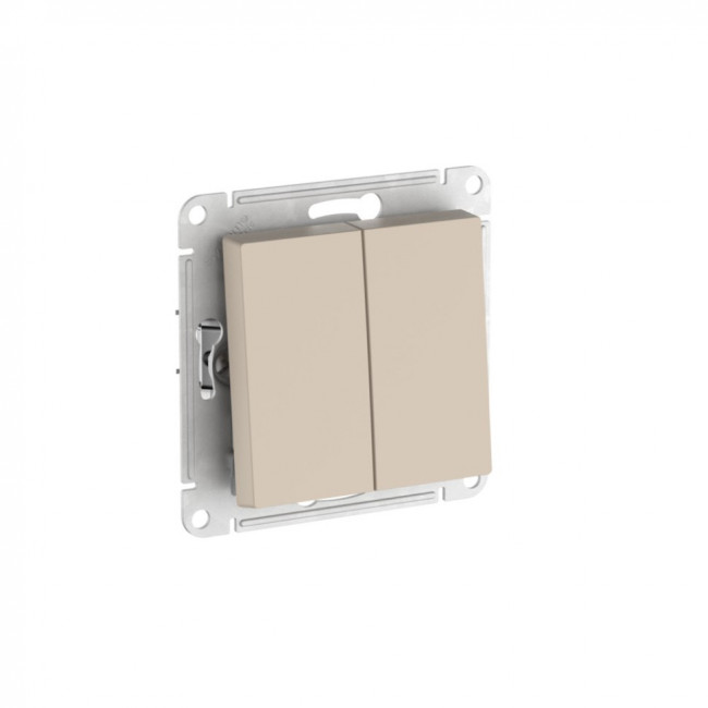 ATLASDESIGN 2-клавишный ВЫКЛЮЧАТЕЛЬ, сх.5, 10АХ, мех., быстрозажимные клеммы., ПЕСОЧНЫЙ, ATN001251S