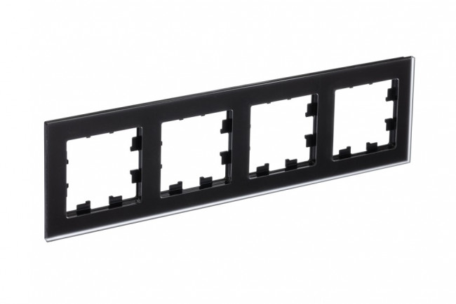 ATN331004 - AtlasDesign Nature Рамка на 4 поста, стекло черное матовое