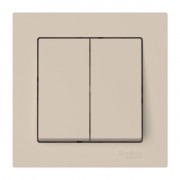 ATLASDESIGN 2-клавишный ВЫКЛЮЧАТЕЛЬ, сх.5, 10АХ, в сборе, быстрозажимные клеммы., ПЕСОЧНЫЙ, ATN001252S