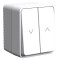 ATN540119 - AtlasDesign PROFI IP54 2-клавишный ВЫКЛЮЧАТЕЛЬ ДЛЯ ЖАЛЮЗИ, 2хсх.4, БЕЛЫЙ
