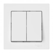 ATLASDESIGN 2-клавишный ВЫКЛЮЧАТЕЛЬ, сх.5, 10АХ, в сборе, быстрозажимные клеммы., БЕЛЫЙ, ATN000152S