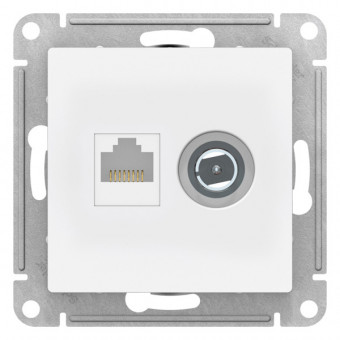 ATN001389 - AtlasDesign РОЗЕТКА двойная ТВ + компьютерная RJ45, кат. 5Е, ЛОТОС