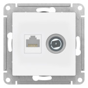 ATN001389 - AtlasDesign РОЗЕТКА двойная ТВ + компьютерная RJ45, кат. 5Е, ЛОТОС
