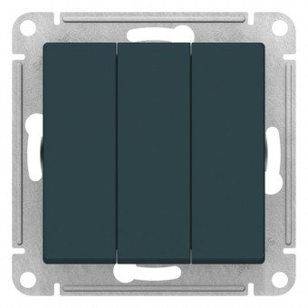 ATN000831 - AtlasDesign 3-клавишный ВЫКЛЮЧАТЕЛЬ, схема 1+1+1, 10АХ, механизм, ИЗУМРУД