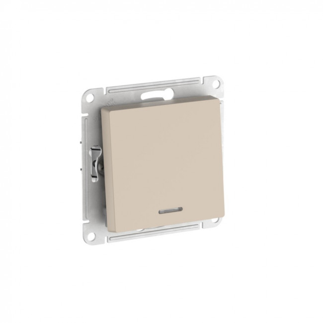 ATLASDESIGN 1-кл ПЕРЕКЛЮЧАТЕЛЬ с подсветкой, сх.6а, 10АХ, мех., быстрозажимные клеммы., ПЕСОЧНЫЙ, ATN001263S