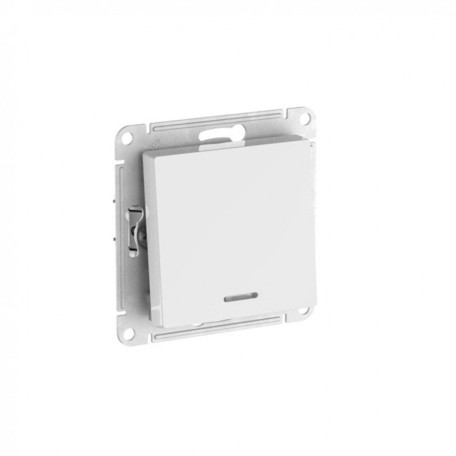 ATLASDESIGN 1-кл ПЕРЕКЛЮЧАТЕЛЬ с подсветкой, сх.6а, 10АХ, мех., быстрозажимные клеммы., БЕЛЫЙ, ATN000163S