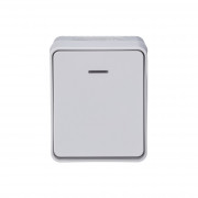 ATN540113 - AtlasDesign Profi54 ,открытый монтаж,  1-клавишный ВЫКЛЮЧАТЕЛЬ с подсветкой 10 АХ, БЕЛЫЙ