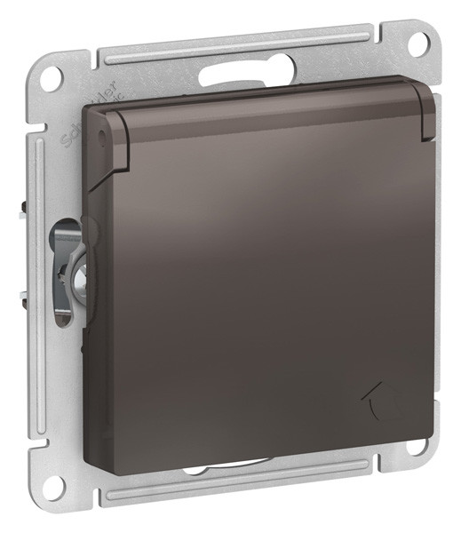 ATN000646 - AtlasDesign РОЗЕТКА с заземлением  со шторками с крышкой, 16А, IP20, механизм, МОККО