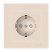 ATLASDESIGN РОЗЕТКА с заземлением со шторками, 16А, в сборе, быстрозажимные клеммы., БЕЖЕВЫЙ, ATN000244S