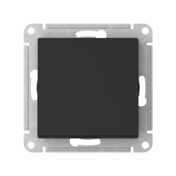 ATLASDESIGN AQUA 1-клавишный ПЕРЕКЛЮЧАТЕЛЬ IP44, сх.6, 10АХ,мех., быстрозажимные клеммы., КАРБОН, ATN441061S