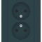 ATN000822 - AtlasDesign РОЗЕТКА двойная без заземления со шторками,16А, в сборе, ИЗУМРУД