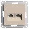 ATN001285 - AtlasDesign РОЗЕТКА двойная компьютерная RJ45+RJ45, кат.5E, механизм, ПЕСОЧНЫЙ