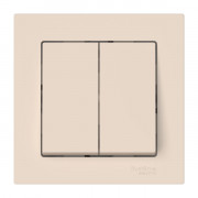 ATLASDESIGN 2-клавишный ВЫКЛЮЧАТЕЛЬ, сх.5, 10АХ, в сборе, быстрозажимные клеммы., БЕЖЕВЫЙ, ATN000252S