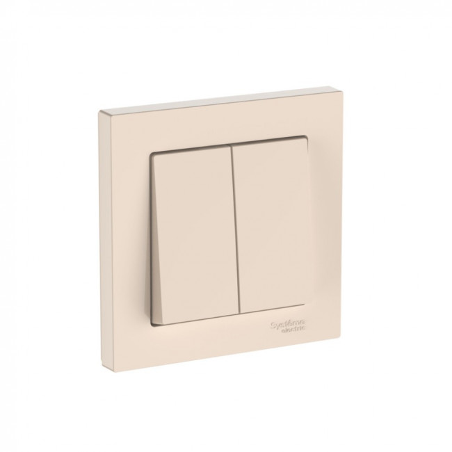 ATLASDESIGN 2-клавишный ВЫКЛЮЧАТЕЛЬ, сх.5, 10АХ, в сборе, быстрозажимные клеммы., БЕЖЕВЫЙ, ATN000252S