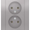 ATN000320 - AtlasDesign РОЗЕТКА двойная без заземления,16А, в сборе, АЛЮМИНИЙ