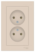ATN000220 - AtlasDesign РОЗЕТКА двойная без заземления,16А, в сборе, БЕЖЕВЫЙ