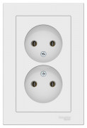 ATN000120 - AtlasDesign РОЗЕТКА двойная без заземления,16А, в сборе, БЕЛЫЙ