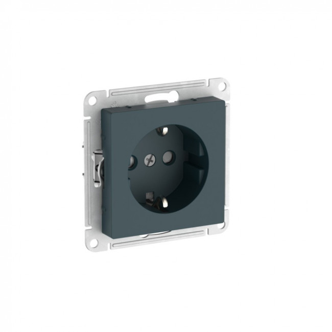 ATLASDESIGN РОЗЕТКА с заземлением со шторками, 16А, мех., быстрозажимные клеммы., ИЗУМРУД, ATN000845S